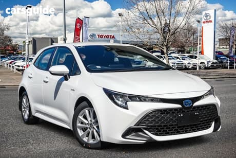 White 2025 Toyota Corolla Hatchback Ascent Sport Hybrid