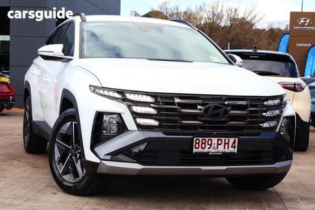 White 2025 Hyundai Tucson Wagon Elite Hybrid (Awd)