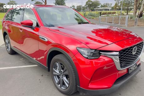 Red 2025 Mazda CX-80 Wagon G40E Pure