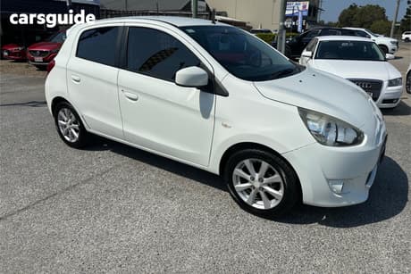 White 2013 Mitsubishi Mirage Hatchback Ls