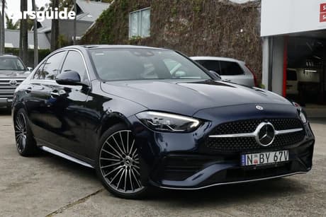 Blue 2022 Mercedes-Benz C300 Sedan Mhev