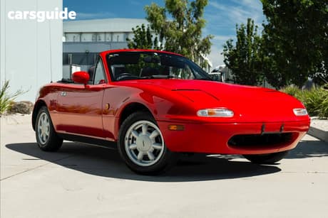 Red 1990 Mazda MX-5 Convertible