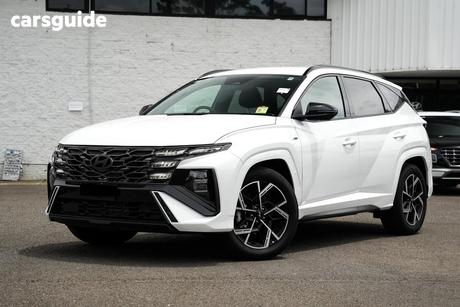 White 2026 Hyundai Tucson Wagon Elite Hybrid (Awd)