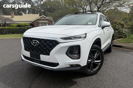 White 2018 Hyundai Santa FE Wagon Highlander Crdi Satin Awd