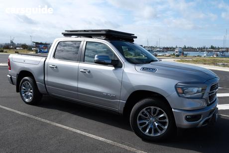 Grey 2024 RAM 1500 Crew Cab Utility Laramie (W/Sunroof) Mhev