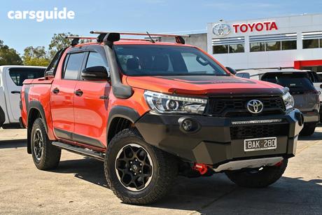 Orange 2018 Toyota Hilux Dual Cab Utility Rugged X (4X4)