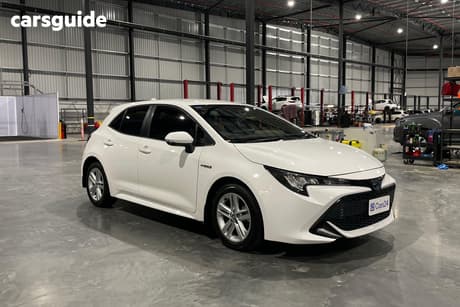 White 2021 Toyota Corolla Hatchback Ascent Sport Hybrid