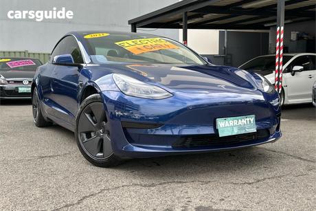Blue 2021 Tesla Model 3 Sedan Standard Range Plus Rwd