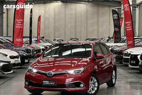 Red 2017 Toyota Corolla Hatchback Hybrid