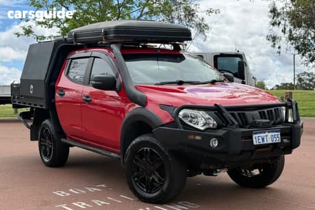 Red 2015 Mitsubishi Triton Dual Cab Utility Glx