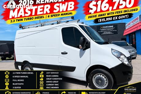 White 2016 Renault Master Van Swb Low