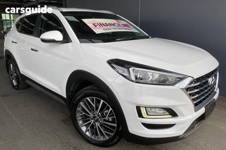 White 2019 Hyundai Tucson Wagon Elite (Awd) Beige Int