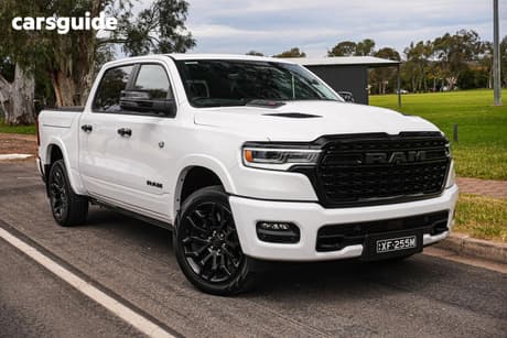 White 2025 RAM 1500 Crew Cab Utility Limited Rambox Ho Hurricane