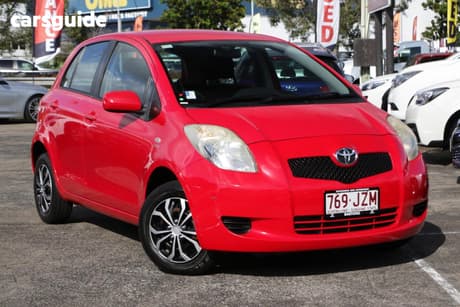 Red 2007 Toyota Yaris Hatchback Yr