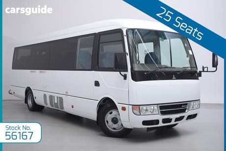 White 2018 Mitsubishi Fuso Rosa Bus Deluxe
