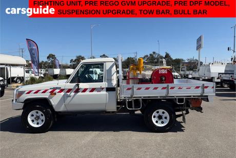 White 2008 Toyota Landcruiser Cab Chassis Workmate (4X4)