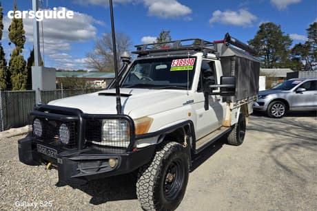White 2010 Toyota Landcruiser Cab Chassis Workmate (4X4)