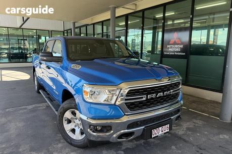 Blue 2024 RAM 1500 Crew Cab Utility Big Horn (6-4 Tub) Mhev (4X4)