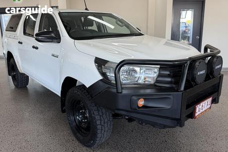 White 2018 Toyota Hilux Dual Cab Utility Workmate (4X4)