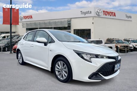 White 2025 Toyota Corolla Hatchback Ascent Sport Hybrid