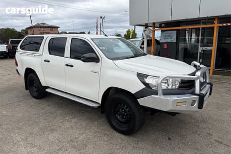 White 2020 Toyota Hilux Double Cab Pick Up Workmate (4X4)