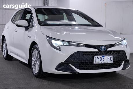 White 2023 Toyota Corolla Hatchback Ascent Sport Hybrid