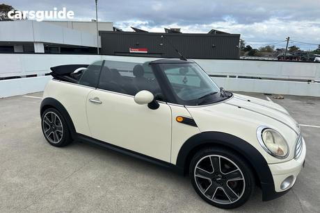 White 2010 Mini Cabrio Convertible COOPER F