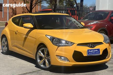 Yellow 2013 Hyundai Veloster Coupe +