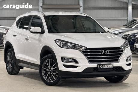 White 2019 Hyundai Tucson Wagon Elite (Awd) Beige Int