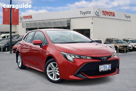 Red 2021 Toyota Corolla Hatchback Ascent Sport