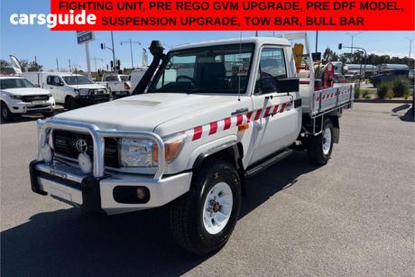 White 2008 Toyota Landcruiser Cab Chassis Workmate (4X4)