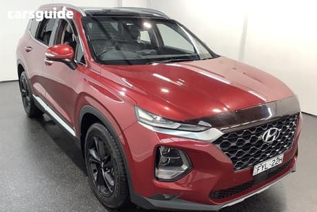 Red 2018 Hyundai Santa FE Wagon Highlander Crdi Satin Awd