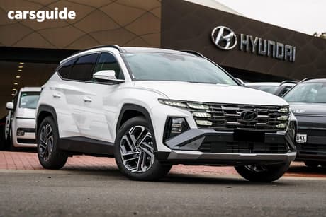 White 2026 Hyundai Tucson Wagon Premium Hybrid (Awd)