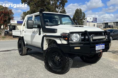 White 2019 Toyota Landcruiser Double Cab Chassis Workmate (4X4)