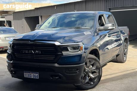 Blue 2022 RAM 1500 Crew Cab Utility Laramie (Hybrid)