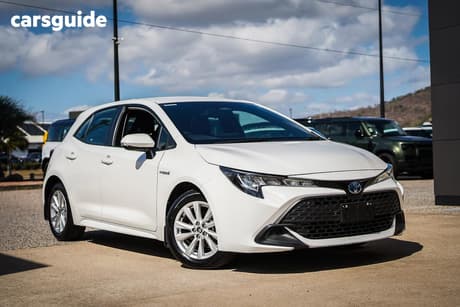 White 2023 Toyota Corolla Hatchback Ascent Sport Hybrid