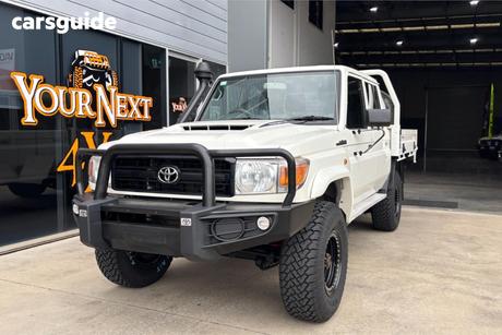 White 2019 Toyota Landcruiser Double Cab Chassis Workmate (4X4)