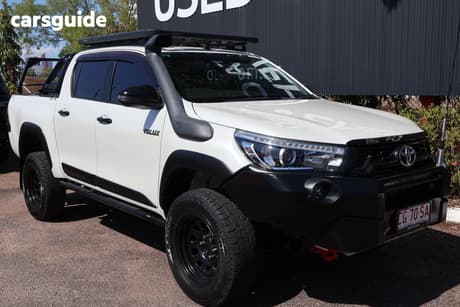 White 2018 Toyota Hilux Dual Cab Utility Rugged X (4X4)