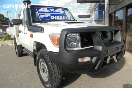 White 2016 Toyota Landcruiser Cab Chassis Workmate (4X4)