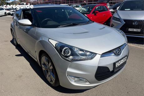 Silver 2012 Hyundai Veloster Coupe +