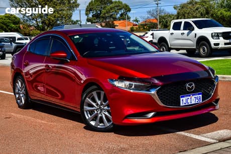 Red 2021 Mazda 3 Sedan G25 Evolve