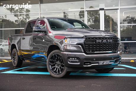 Grey 2025 RAM 1500 Crew Cab Utility Limited Rambox Ho Hurricane