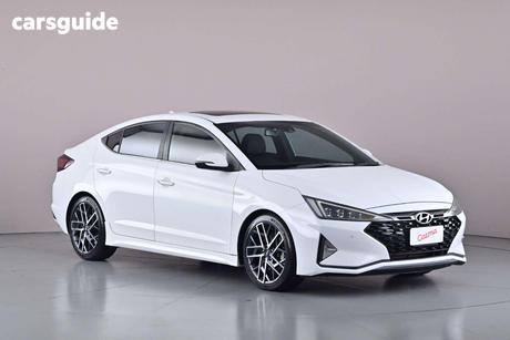 White 2019 Hyundai Elantra Sedan Sport Premium (Black)