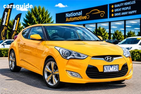 Yellow 2012 Hyundai Veloster Coupe +