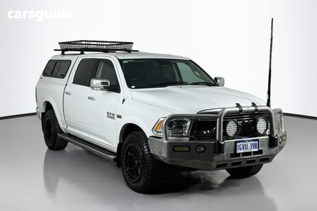 White 2019 RAM 1500 Crew Cab Utility Laramie (4X4) Fd3.9
