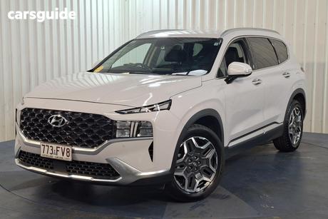White 2023 Hyundai Santa FE Wagon Elite Hev (7 Seat)