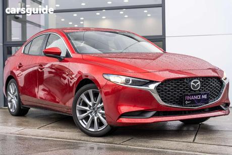 Red 2025 Mazda 3 Sedan G20 Evolve