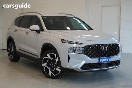 White 2022 Hyundai Santa FE Wagon Elite Crdi (Awd)