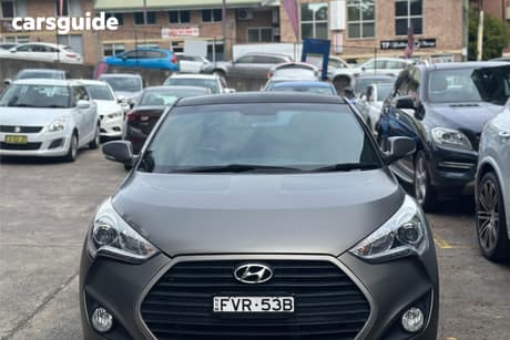 Grey 2015 Hyundai Veloster Coupe Sr Turbo