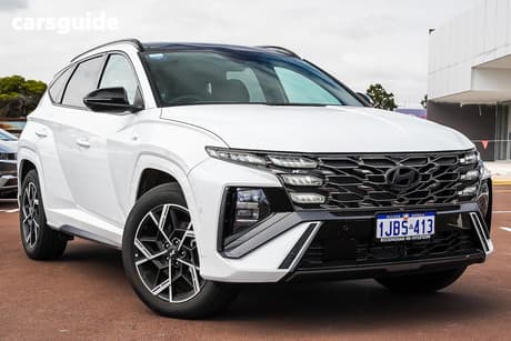 White 2026 Hyundai Tucson Wagon Premium N Line Hybrid (Awd)